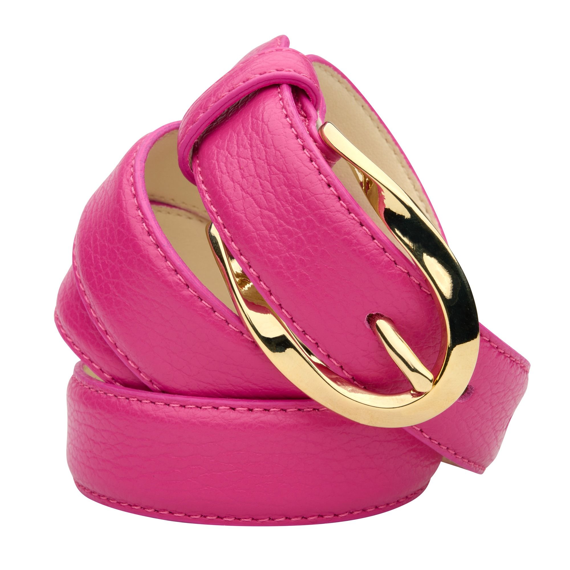 Ladies Classic Leather Pink Twist Belt | Cordings