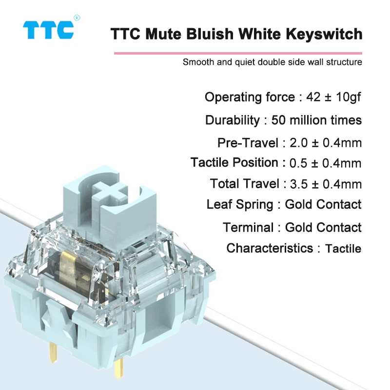 TTC サイレント シリーズ スイッチ青みがかった白冷凍 V2 赤 V3