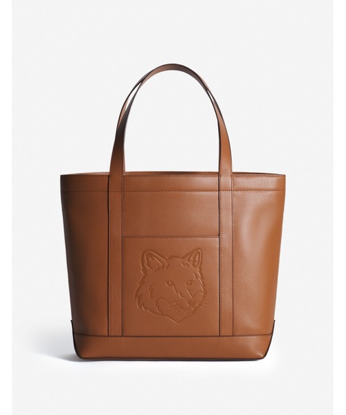FOX HEAD MEDIUM LEATHER TOTE（トートバッグ）｜Maison Kitsune