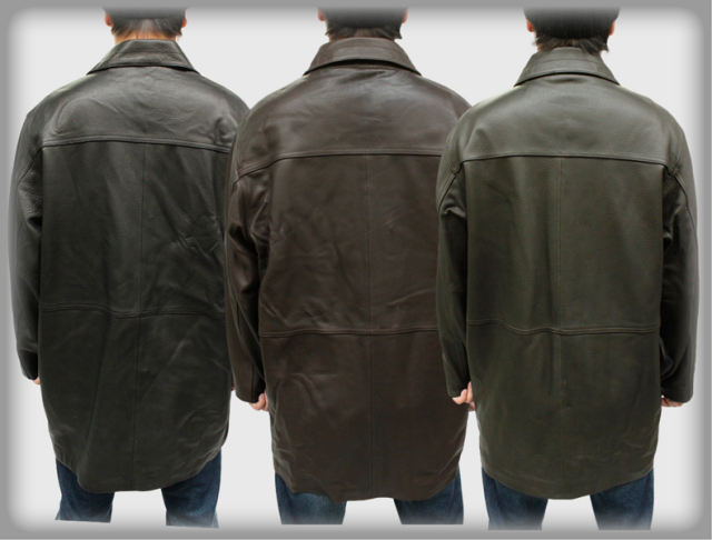 メンズ レザーコート ディアスキン（鹿革） レザーハーフコート16014