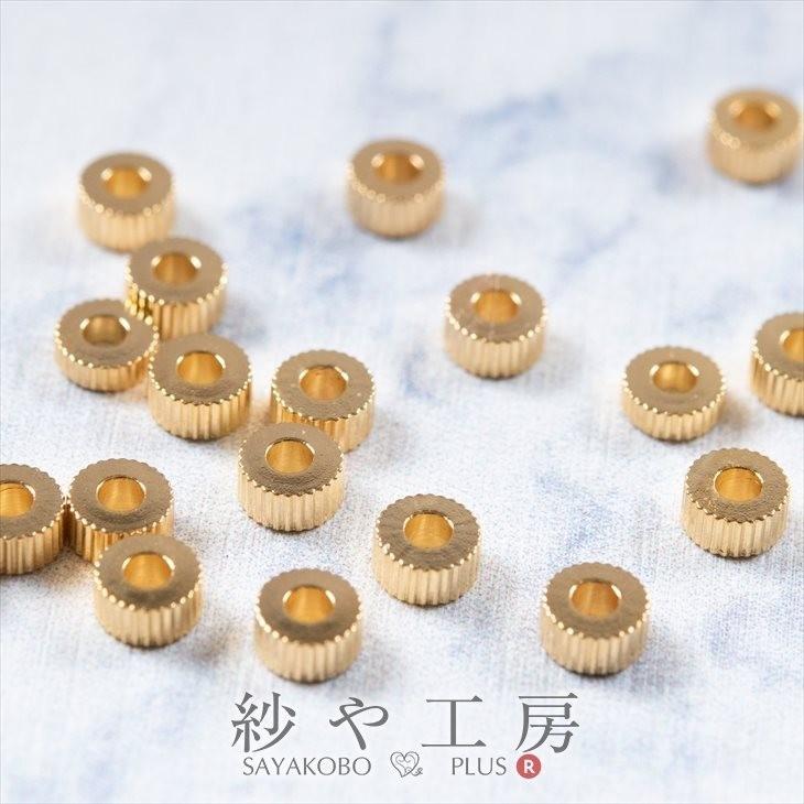 スペーサー ギザギザ 大 国内本金メッキ ゴールド 4mm 20個 20ヶ 真鍮