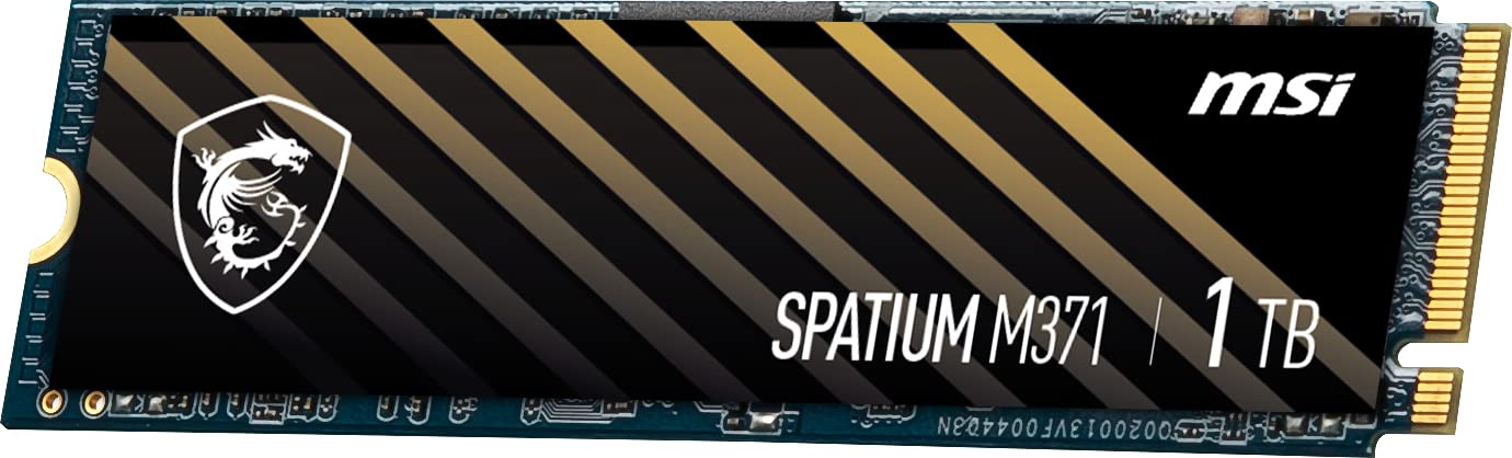MSI SPATIUM M371 NVMe M.2 1TB Internal SSD PCIe Gen3 NVMe 3D NAND