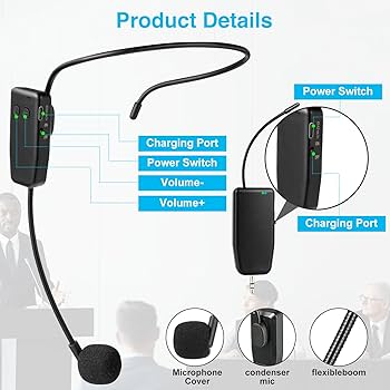 Amazon.com: oxxyeeKS Wireless Microphone System for 2 People,160ft