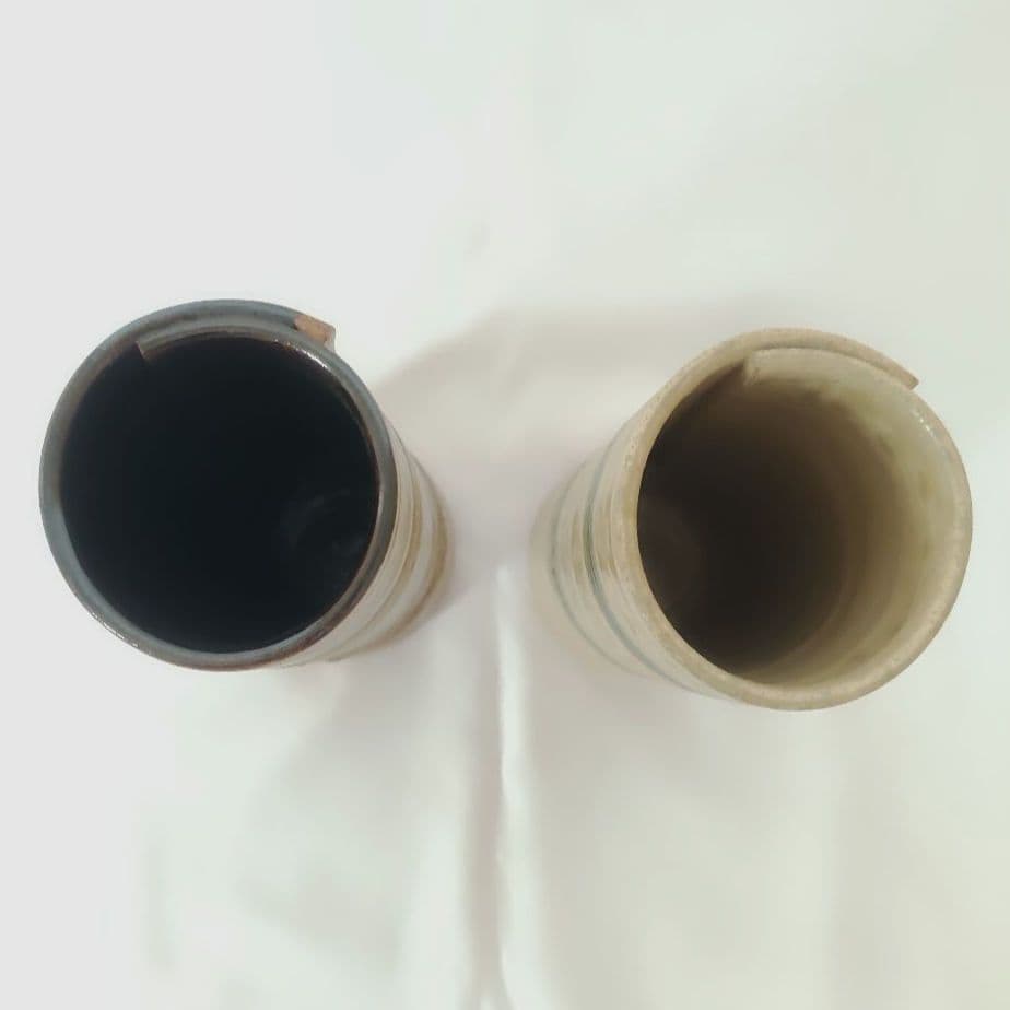 美濃焼 百窯 安藤百利行 花瓶 セット 高さ22cm 箱、由緒書付
