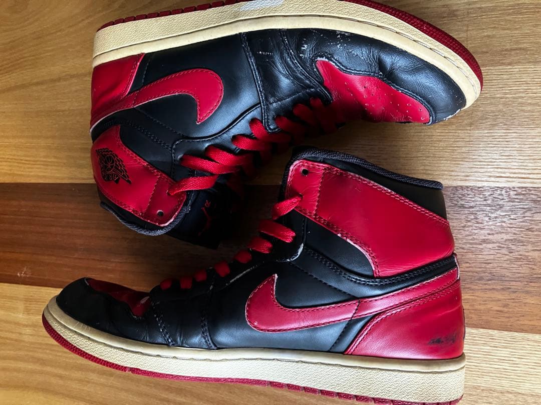 Nike Air Jordan レトロ（2009） BRED ブラック/レッド 楽天市場】【2009 NIKE AIR JORDAN 1 Retro High Strap black/varsity
