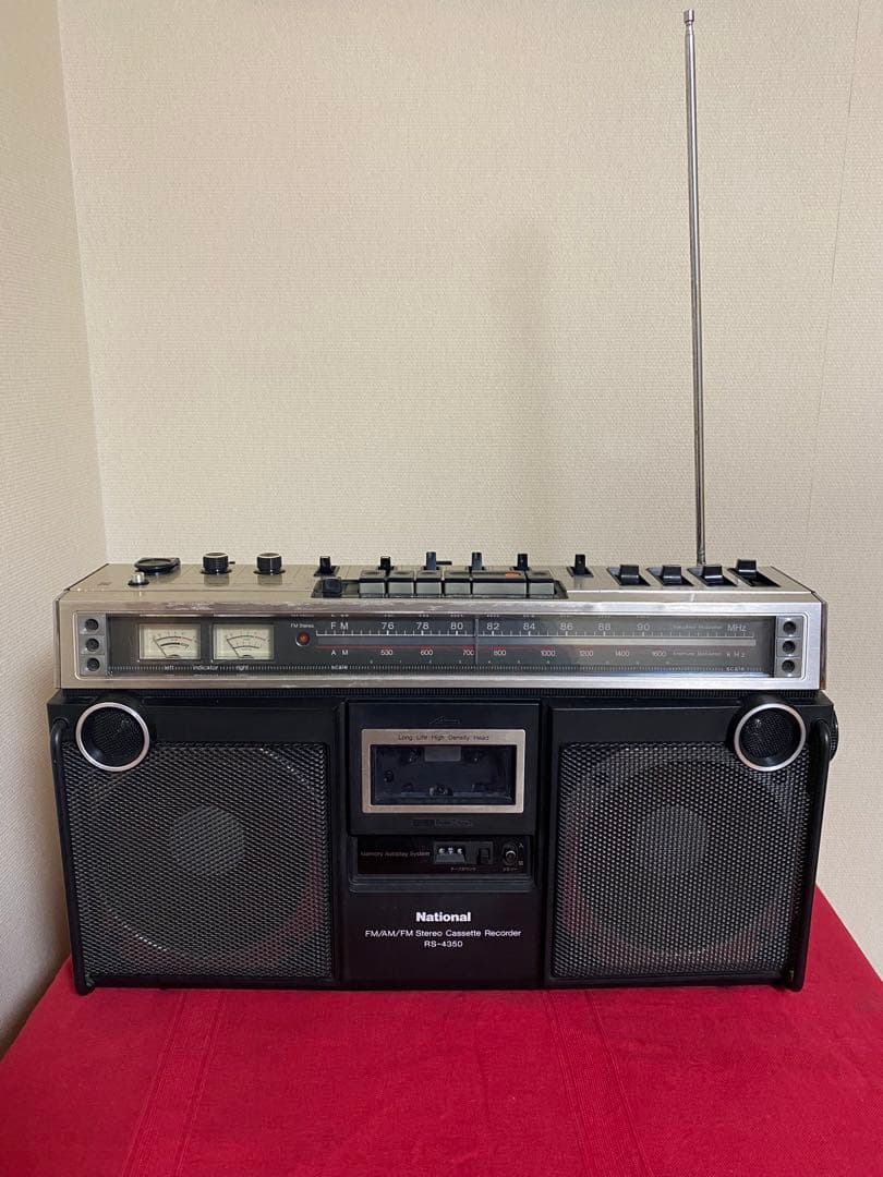 ナショナルラジカセRS-4350 希少カセット動作する　MAC ST-7 National RS-4350 レトロラジカセ Vintage Boombox - YouTube