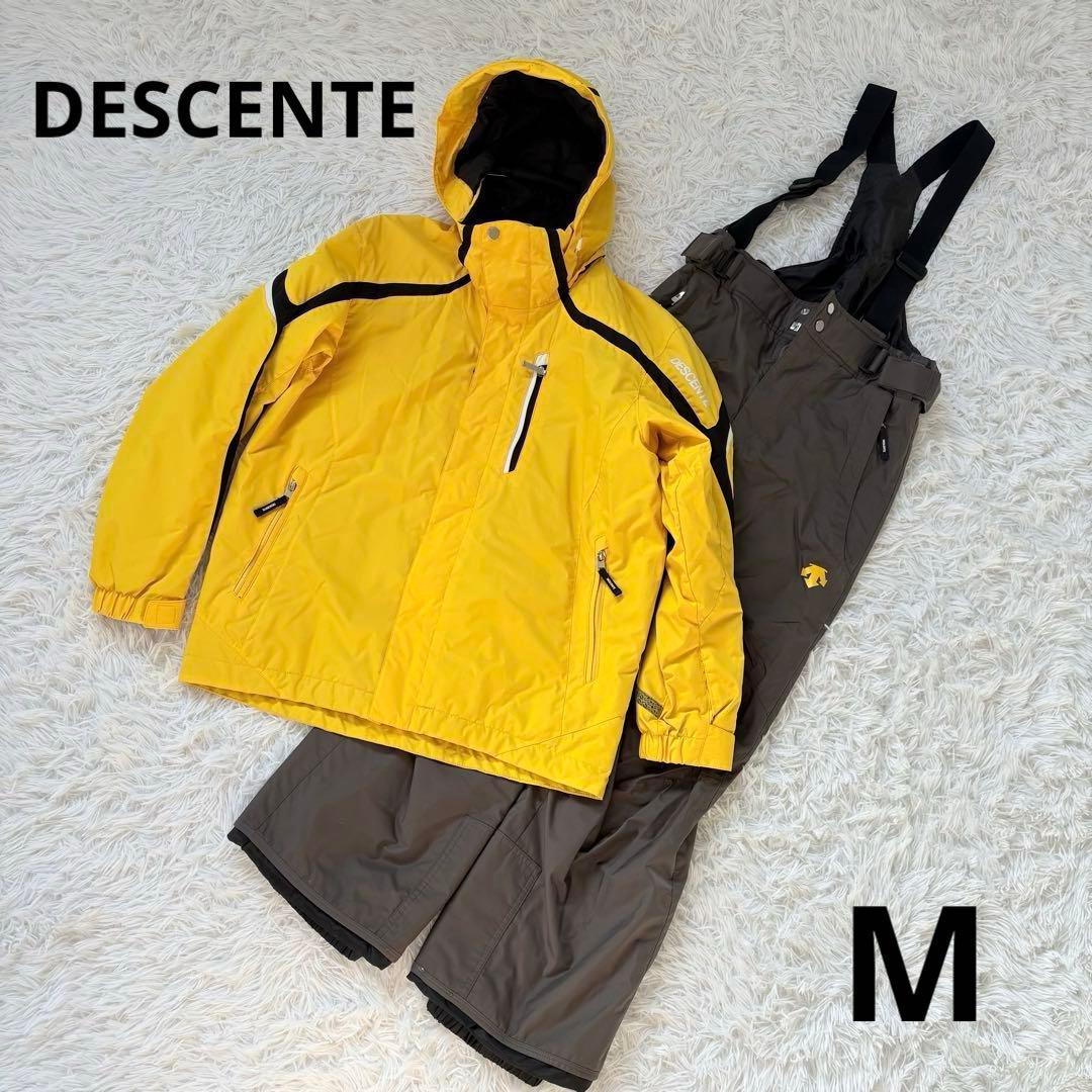 DESCENTEデサント　メンズスキーウェア上下　M イエロー　グレー MOVESPORT DESCENTE デサント スキーウェア 上下セット INSULATED SUIT