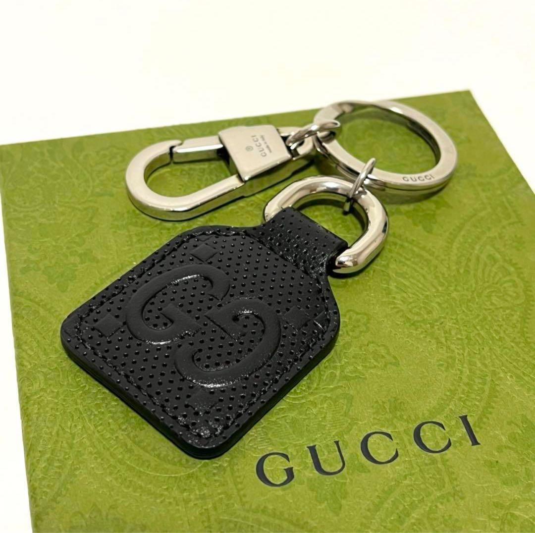 グッチ キーリング GGエンボス レザー キーリング キーホルダー 黒 GUCCI|GUCCI エンボスレザー キーリング|【ハードオフ公式通販】オフ