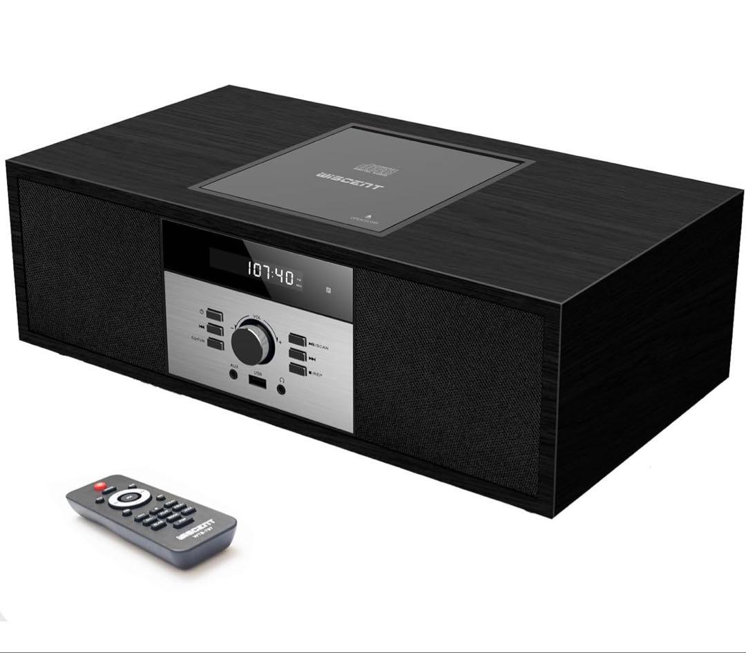 CDプレーヤー レトロ/Bluetooth/FMステレオ/USB MP3再生 レコードプレーヤー CDプレーヤー リモコン付き USBメモリ Bluetooth
