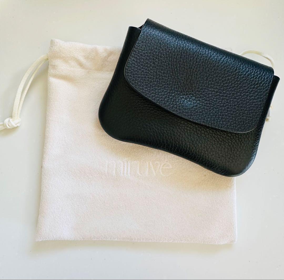 入手困難 miruve ミニウォレット ブラック 韓国 アイケープラス IKplus 【日本製】 軽くてスリム 本革 ブラック