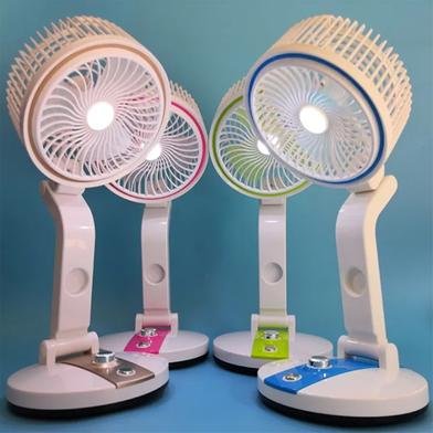 LR-2018 USB Rechargeable Folding Fan with LED Light - Image 3