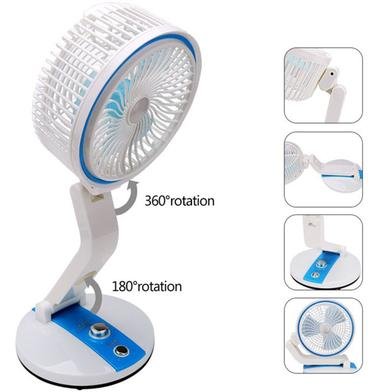 LR-2018 USB Rechargeable Folding Fan with LED Light - Image 4