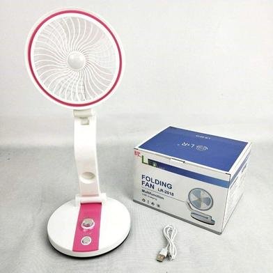 LR-2018 USB Rechargeable Folding Fan with LED Light - Image 2