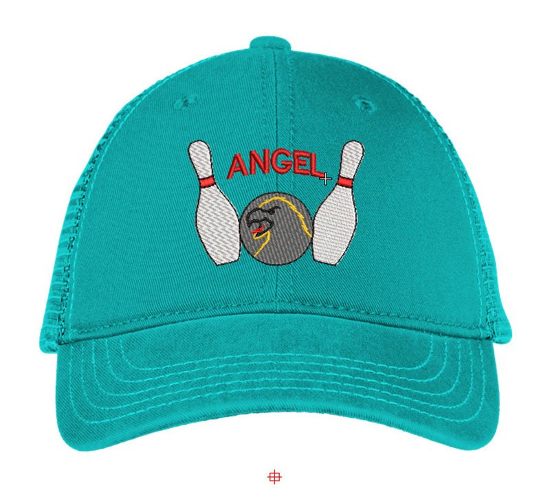 Bowling Angel Embroidery logo for Cap. - Image 2
