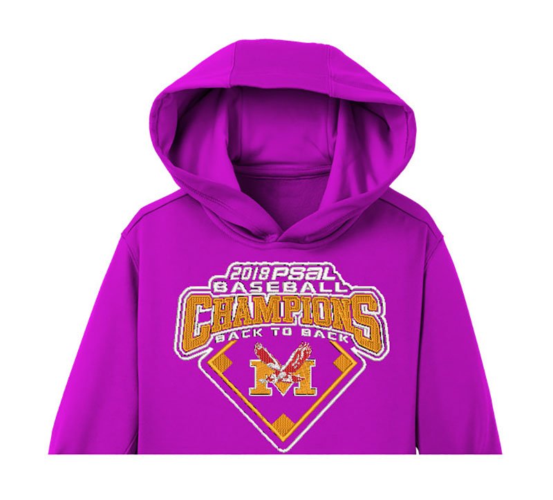 Baseball Champions Embroidery logo for Hoodie. - Image 2
