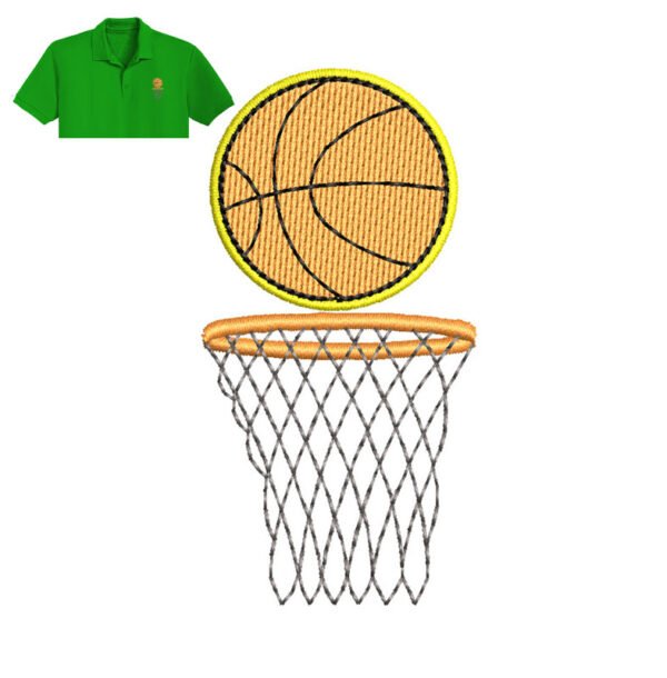 Basketball Embroidery logo for Polo Shirt.