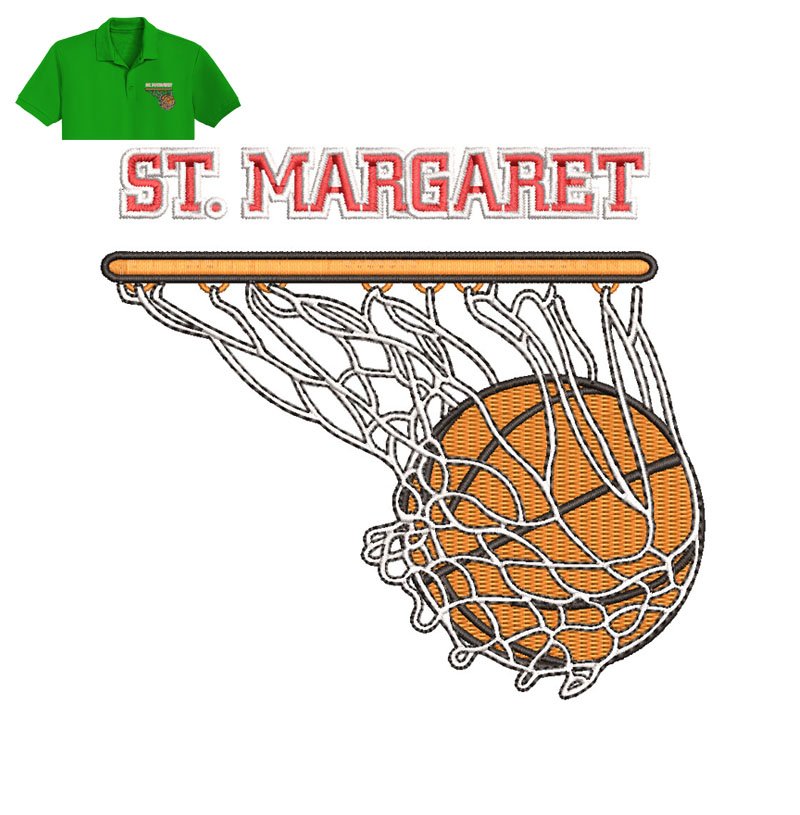 Basketball Net Embroidery logo for Polo Shirt.