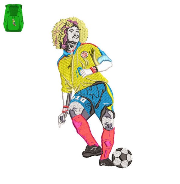 Carlos Valderrama Embroidery logo for Bag.