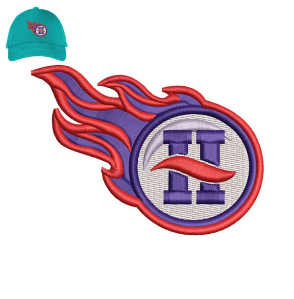 H Ball Embroidery logo for Cap.