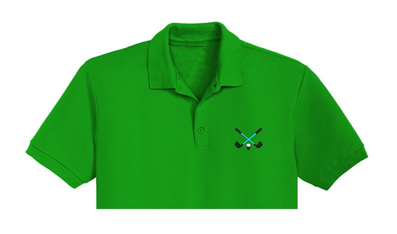 Hockey Stick And Ball Embroidery logo for polo shirt. - Image 2