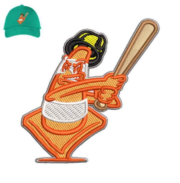 Baseball Batting Embroidery logo for Cap.