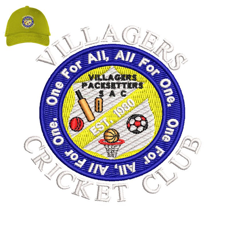 Villagers Pacesetters Embroidery logo for Cap.
