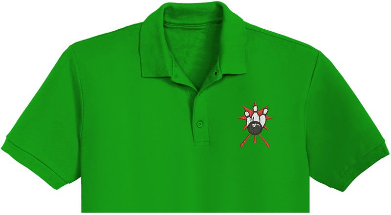 Bowling Clipart pins Embroidery logo for Polo Shirt . - Image 2