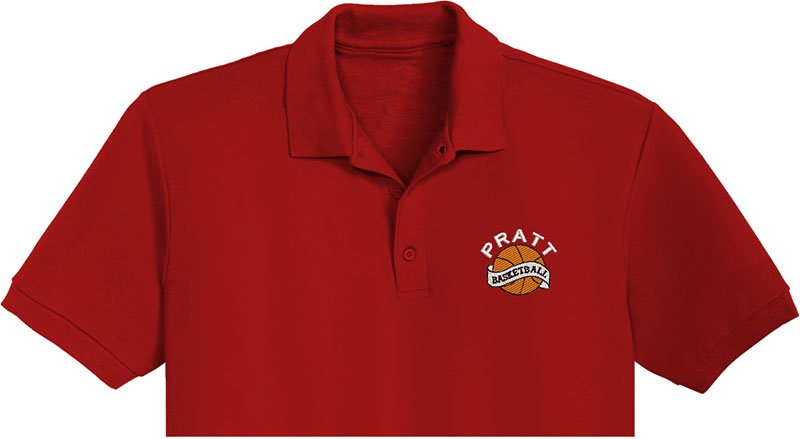 Pratt Basketball Embroidery logo for Polo Shirt. - Image 2