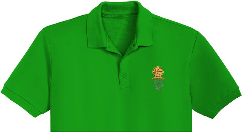 Basketball Embroidery logo for Polo Shirt. - Image 2