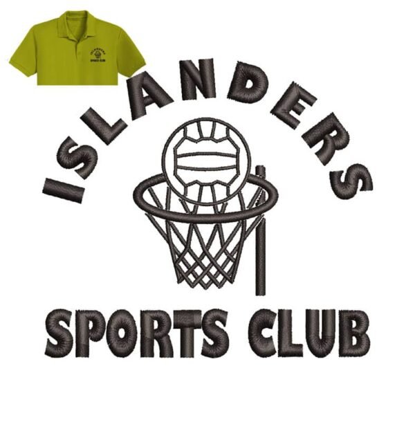 Islanders Sports Embroidery logo for Polo Shirt.