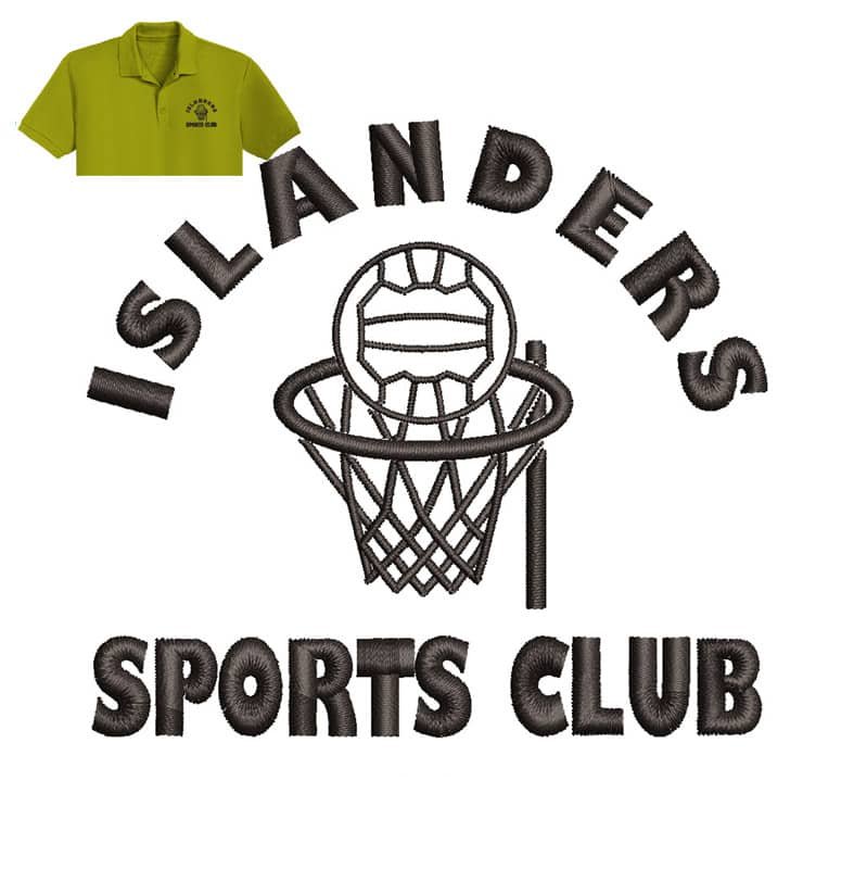 Islanders Sports Embroidery logo for Polo Shirt.