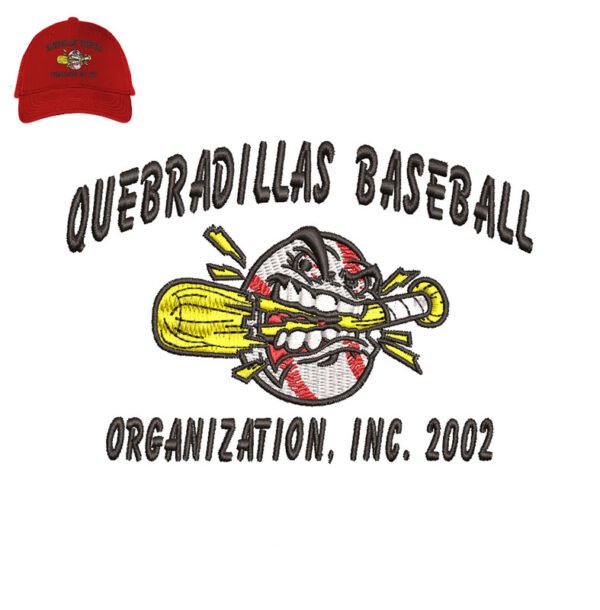 Quebradillas Baseball Embroidery logo for Cap.