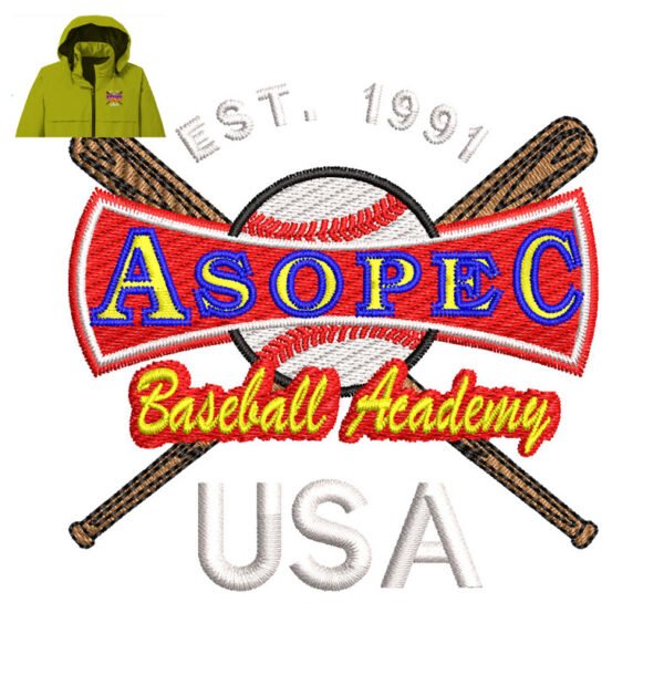 Asopec USA Embroidery logo for Jacket.