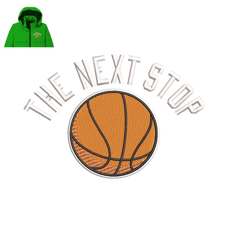 Basketball Embroidery logo for Polo Jacket.