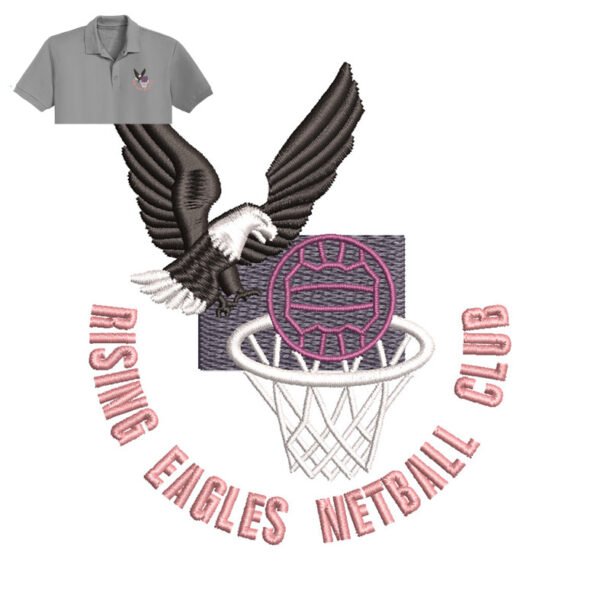 Rising Eagles Embroidery logo for Polo Shirt.