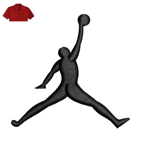 Jordan Jump man Embroidery logo for Polo Shirt.