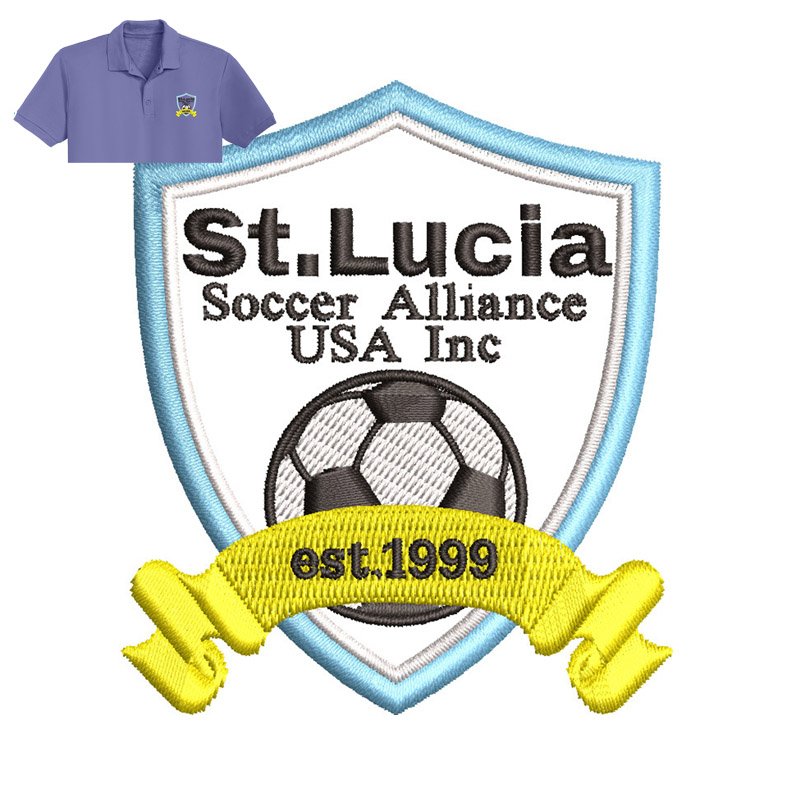 Lucia Soccer Embroidery logo for Polo Shirt.