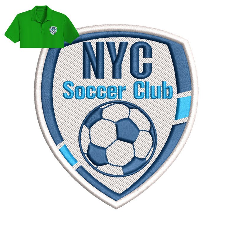 Nyc Soccer Clube Embroidery logo for Polo Shirt.