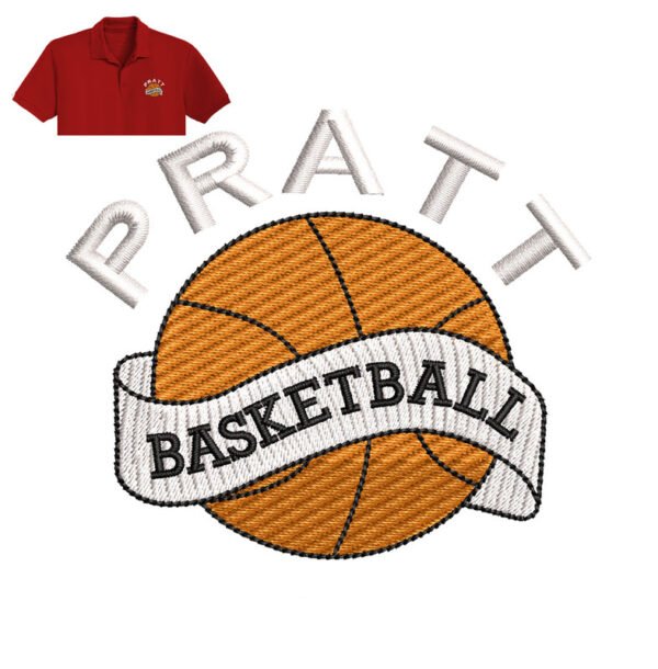 Pratt Basketball Embroidery logo for Polo Shirt.