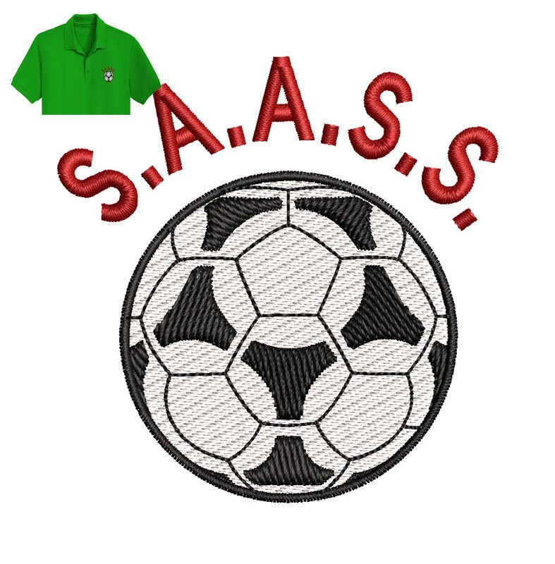 SAASS Ball Embroidery logo for Polo Shirt.