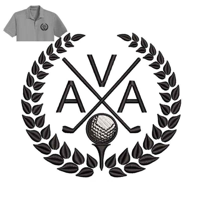 Golf Club Embroidery logo for Polo shirt.